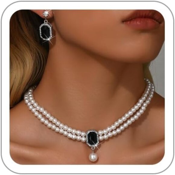 Tarnish-Resistant Pearl Jewelry Set for Women - Perfect Bridal Accessories - Picture 1 of 6